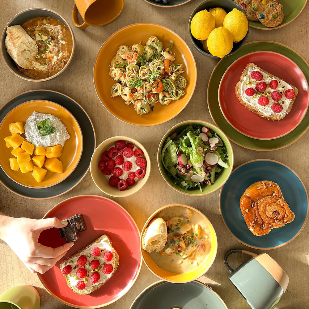 MORA Ceramic Artisan Matte Plates Set, 7.8 in - Set of 6 - The Dessert, Salad...