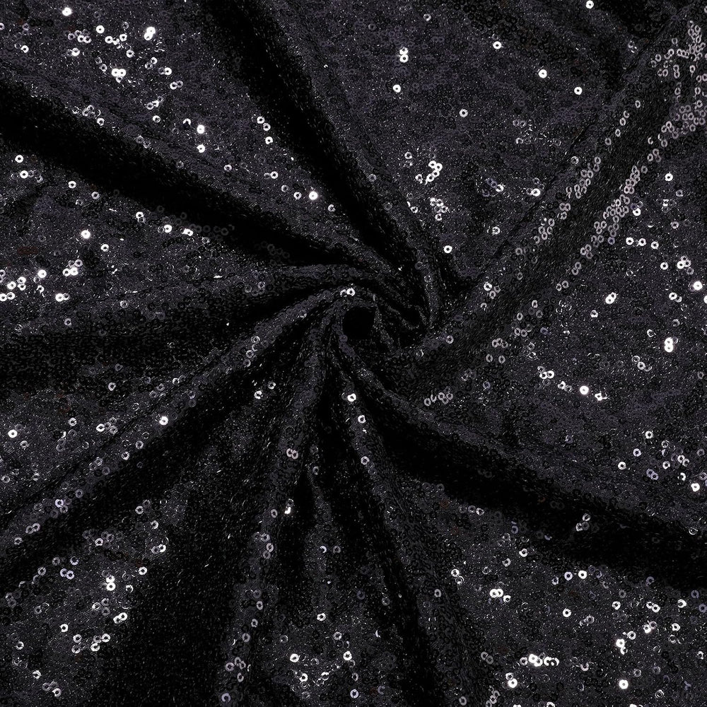 Black Arch Backdrop Covers Set of 3 Sequin Backdrop Arch Cloth for Wedding