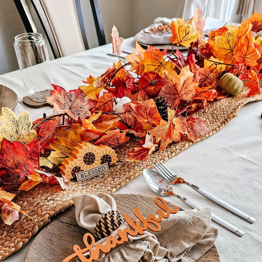 15 Pack Fall Garland, 88.5Ft Artificial Autumn Maple Leaves Vines Thanksgivin...