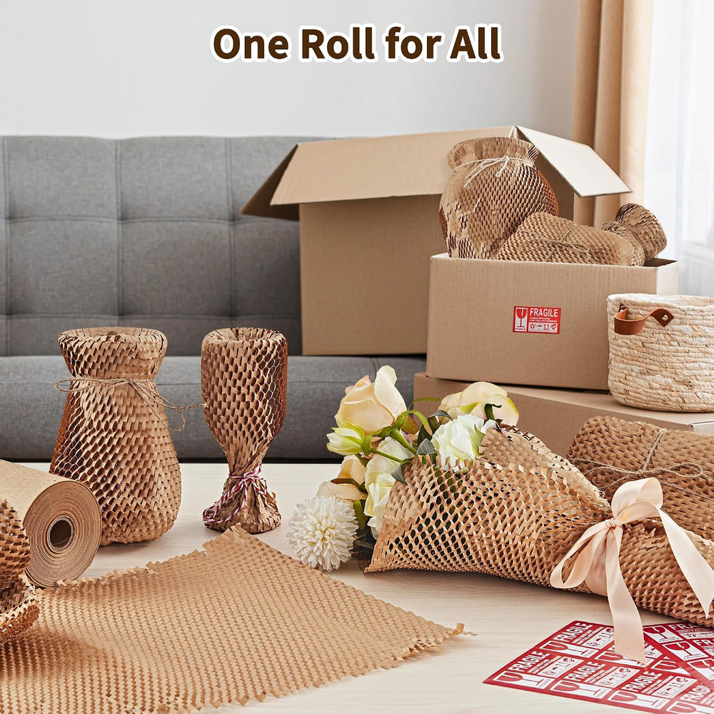 JARLINK Honeycomb Packing Paper, 15" x 400' Packing Wrap Roll for Sh...