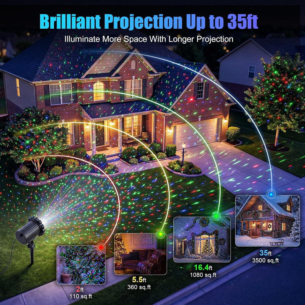 Fimilo Laser Projector Lights Outdoor, RGB Firefly Effect, 12 Moving Effect