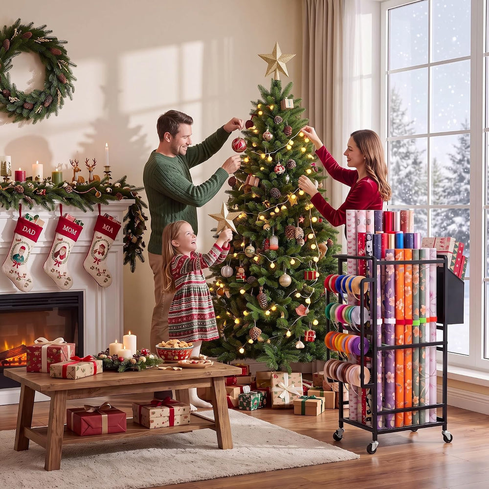 Nyamofly Wrapping Paper Storage Cart, Wrapping paper organizer storage