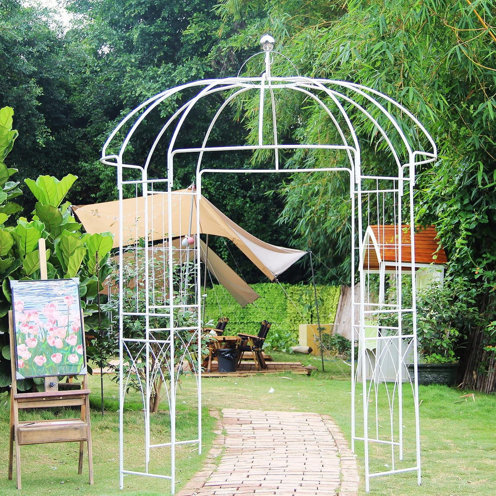 Birdcage Shape Garden Arches Arbors,9' High x 6.8' Wide,Metal Gazebo ...