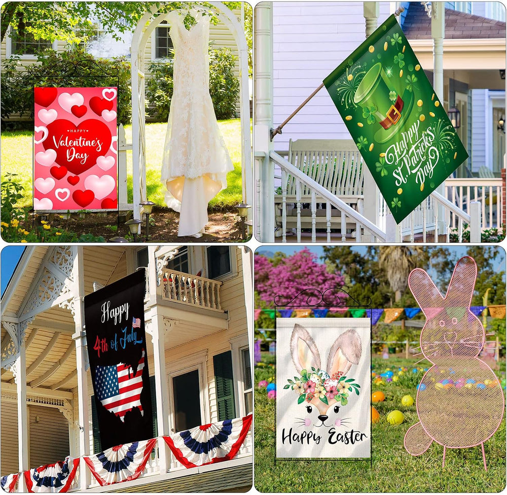 Mixweer 12 Pack 28 x 40 Inch Double Sided Seasonal Garden Flags for Outside