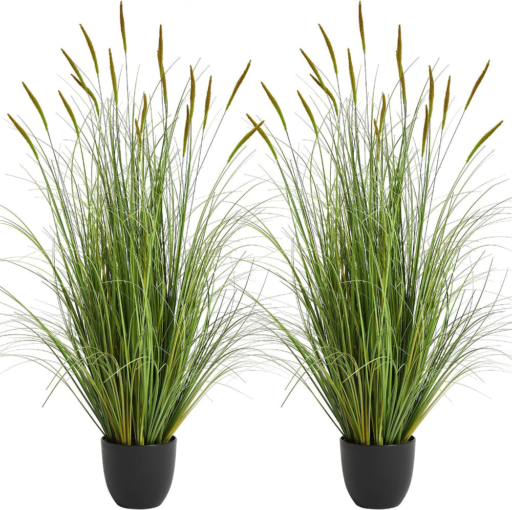 3ft 2-Pack Artificial Cattail Reed Grass, 35in Artificial Indoor Outdoor Fake...