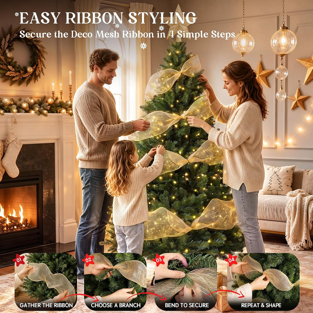 LUCKLIFE 6 ft Artificial Christmas Tree, Full PVC Unlit Christmas Tree with C...