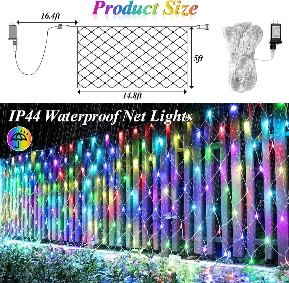 LitHome 240 LED Christmas Net Lights Outdoor Connectable, 14.8FT x 5FT
