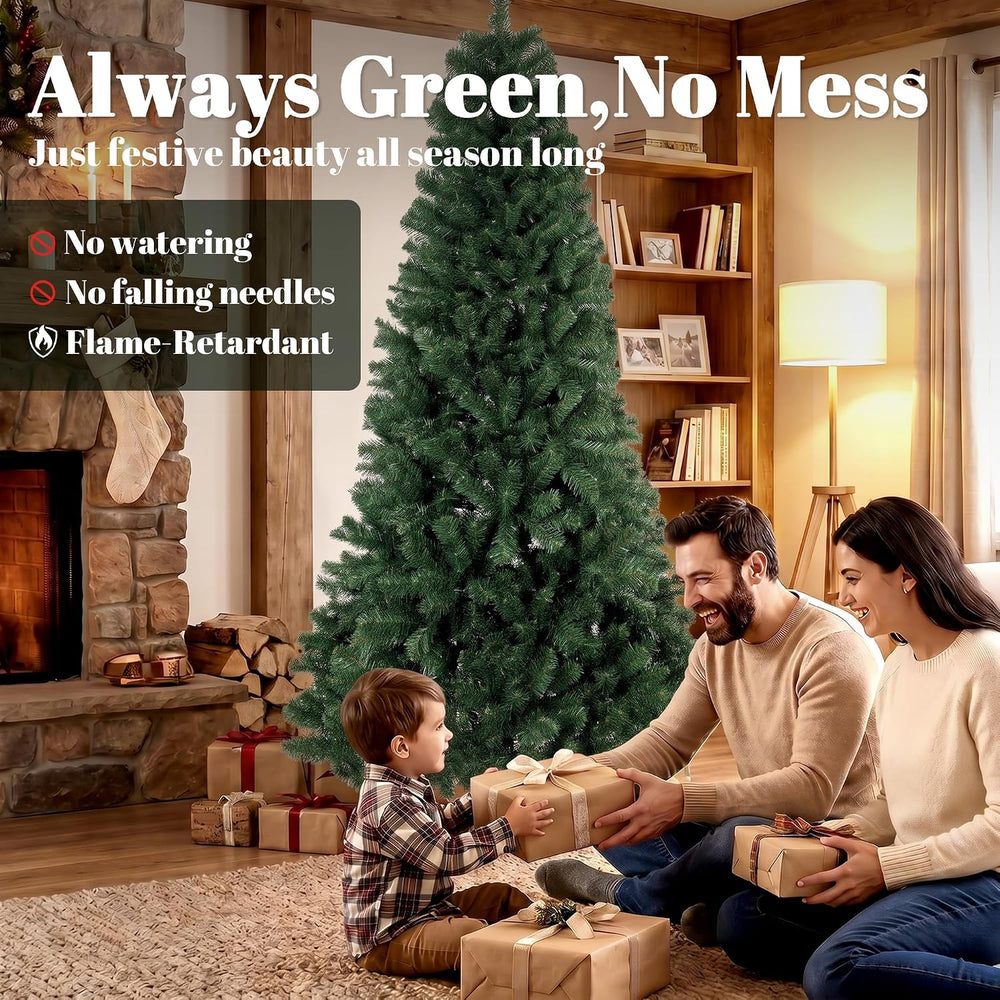 HOMCOM 7.5ft Artificial Christmas Tree Unlit Realistic Spruce Xmas Tree