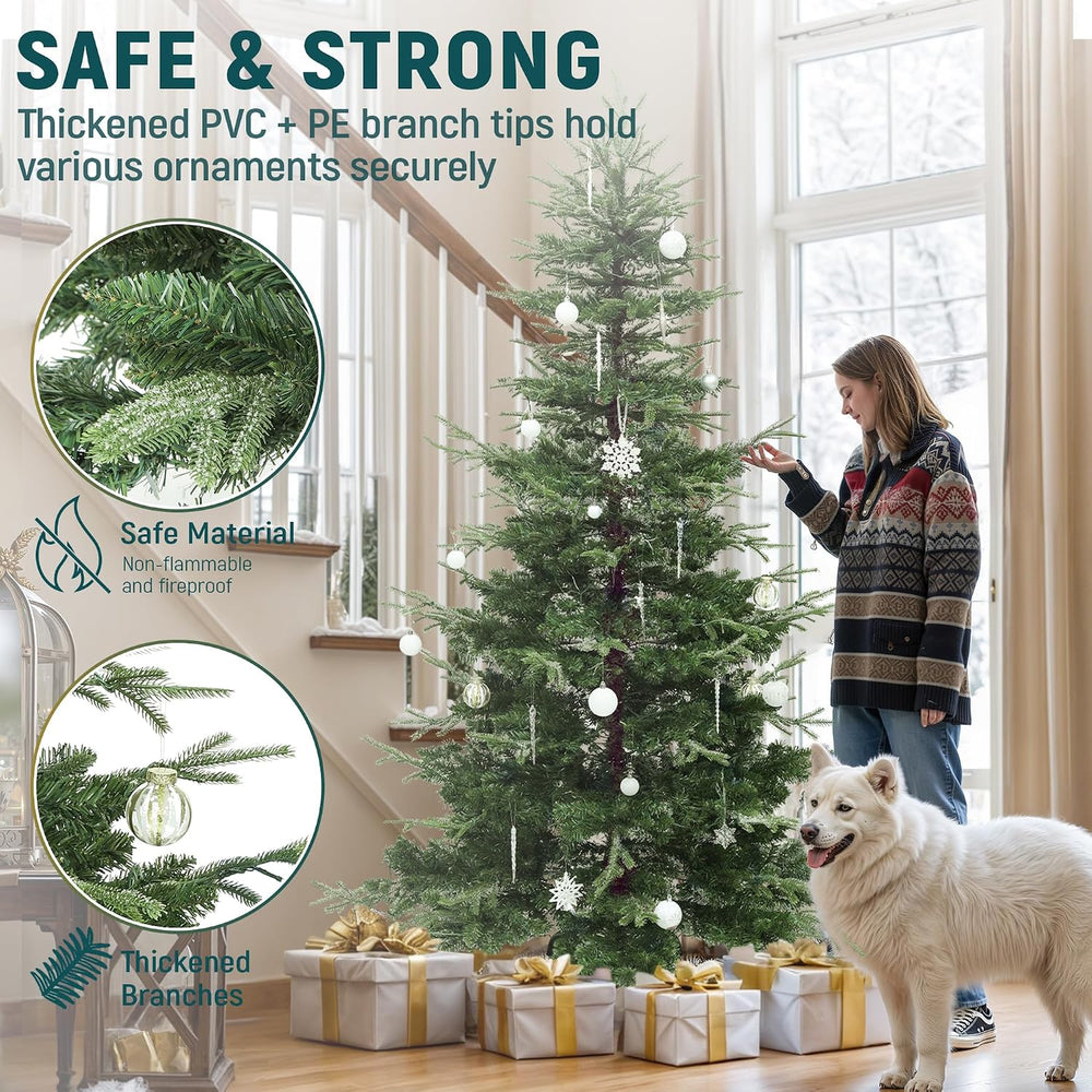 YITAHOME 7.5ft Prelit Aspen Fir Artificial Christmas Tree with Remote