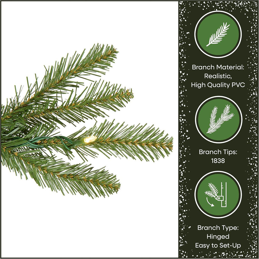 National Tree Company 6.5ft Pre-Lit Dunhill Fir Artificial Christmas Tree