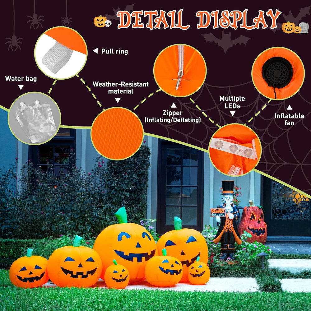 7.5FT Halloween Inflatables Outdoor Decorations Pumpkin