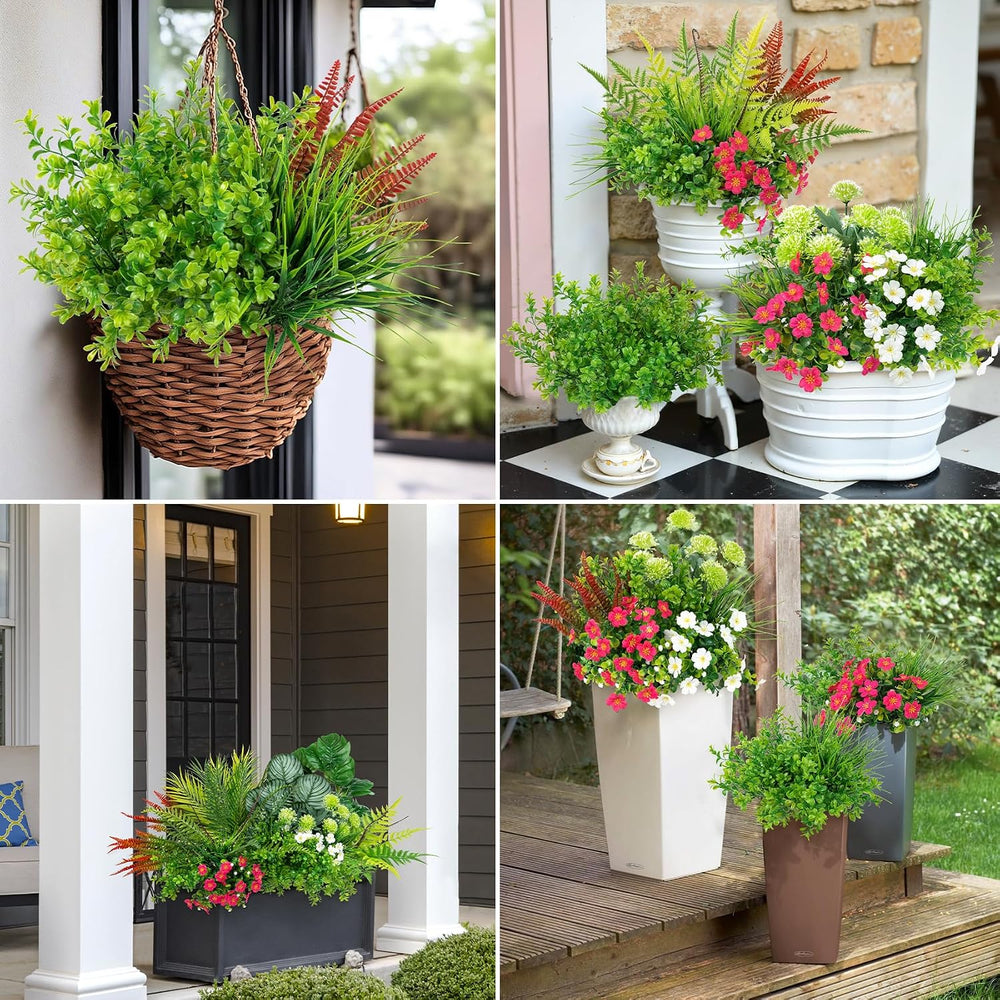 20 Pcs Artificial Plants Outdoor Fake Greenery Stems Plants