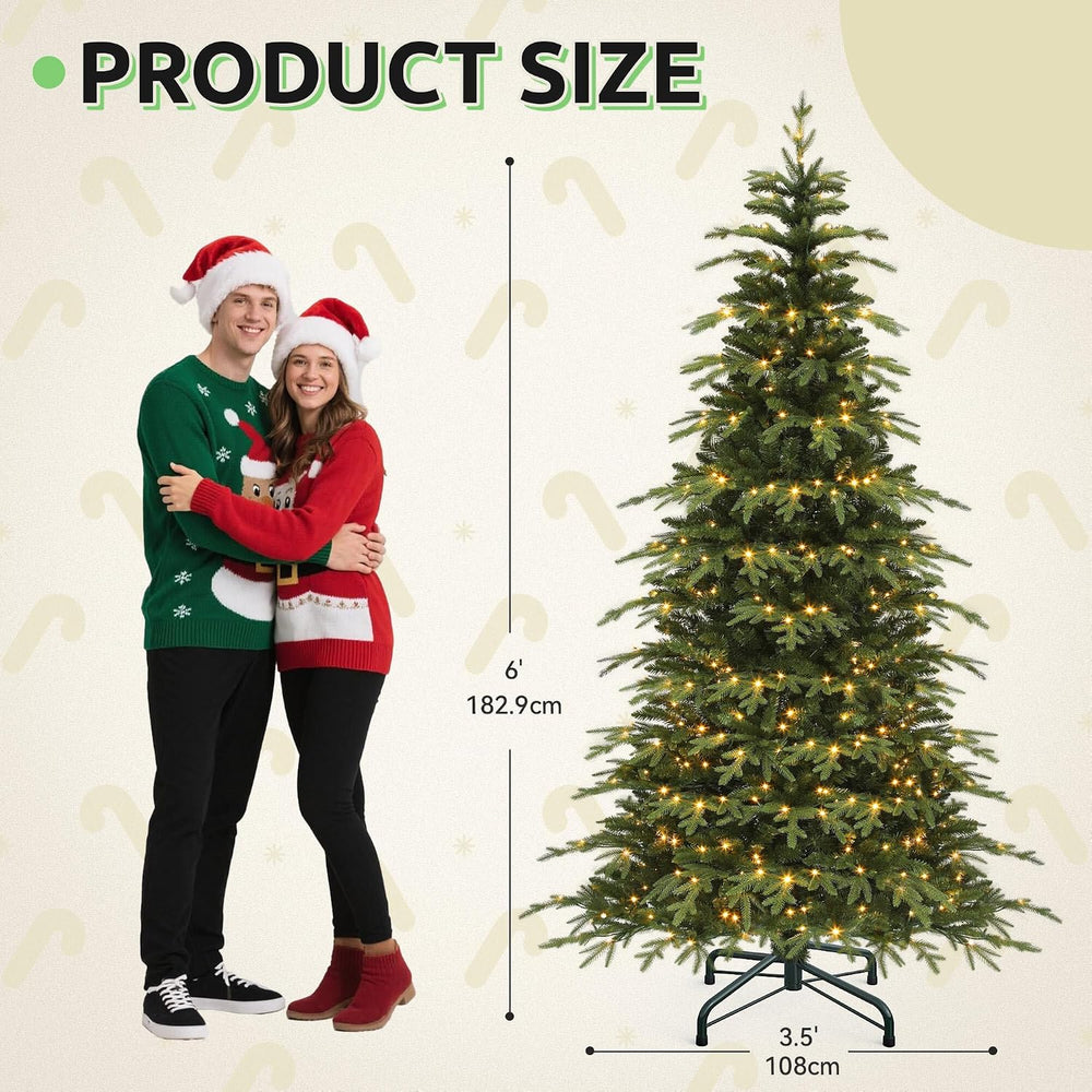 6FT Prelit Aspen Fir Pencil Christmas Tree W/ Remotor Control