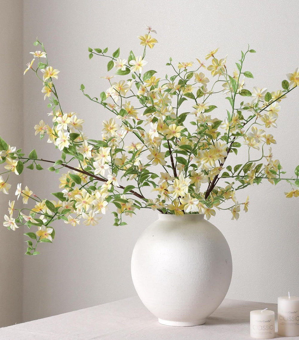 Fake Flowers, 3 Pcs Artificial Flowers Greenery Stems Faux Greenery Stems Bra...
