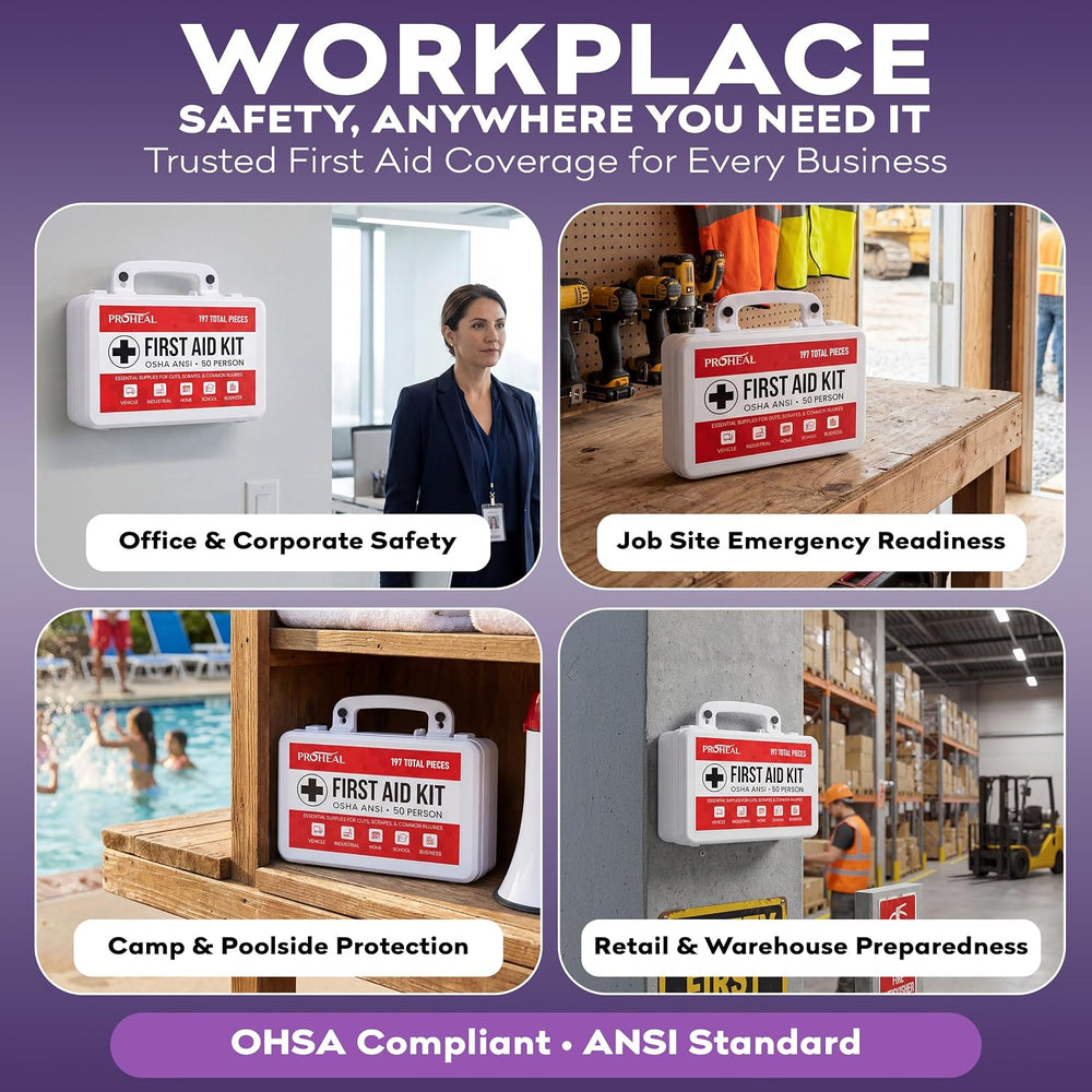 50 Person OSHA Compliant First Aid Kit for Businesses, Vehicles, Trucks, Cons...