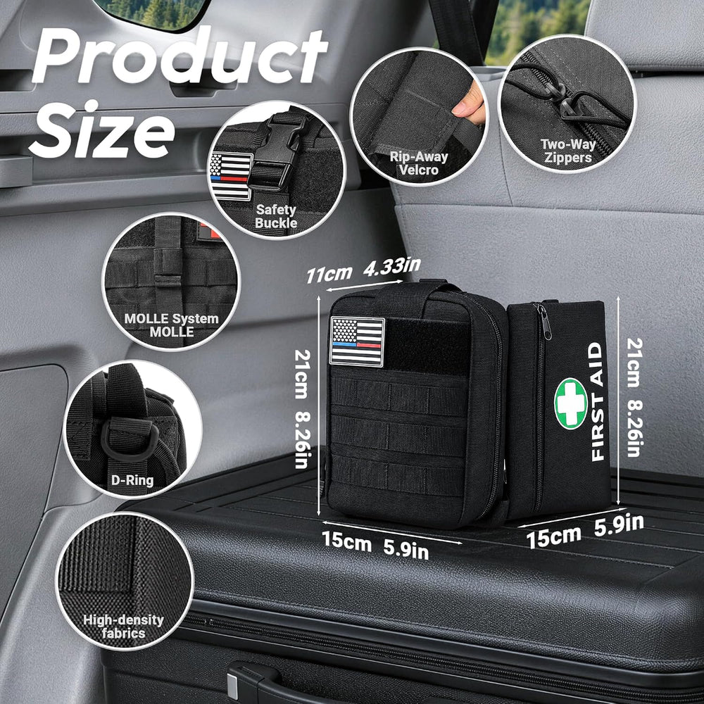 IFAK Trauma Kit with Tourniquet,Israeli-Style Bandage, Splint, Tactical First...