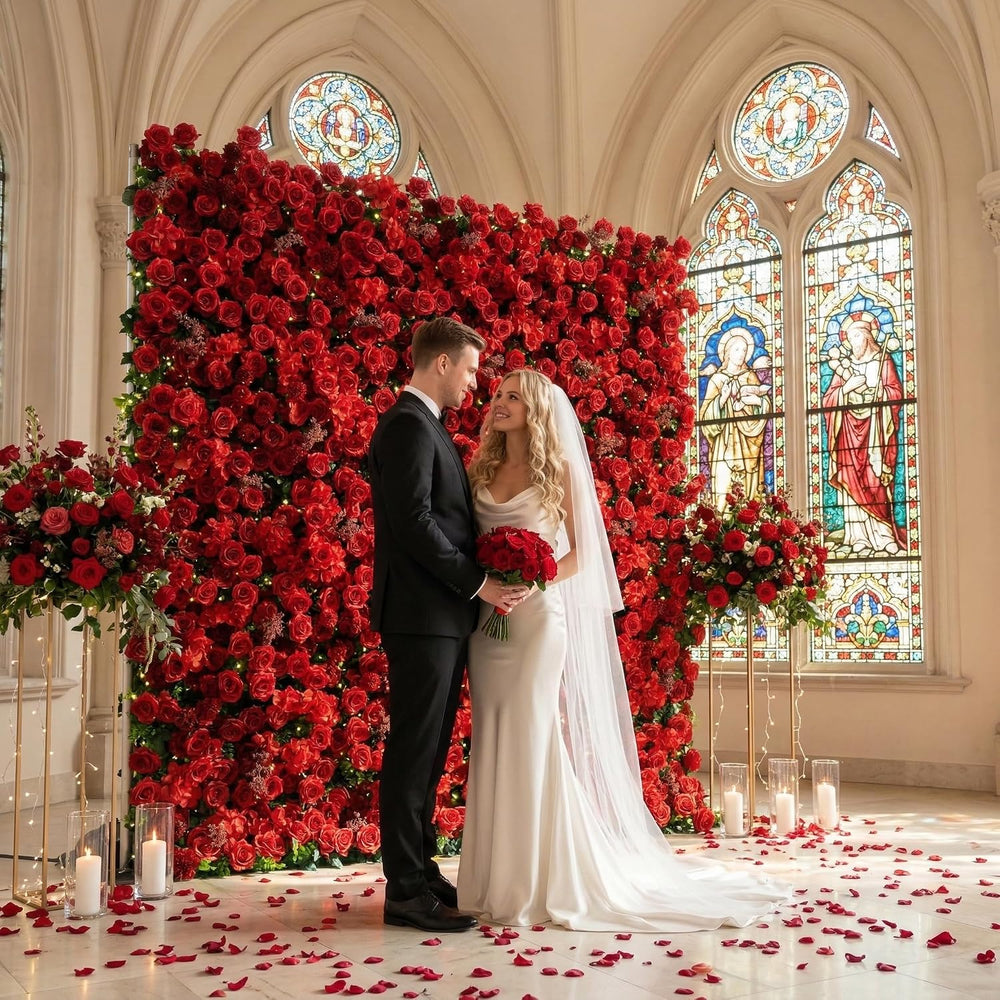 8ft*8ft Artificial Flower Wall Panels, Gorgeous 3D Silk Floral Backdrop