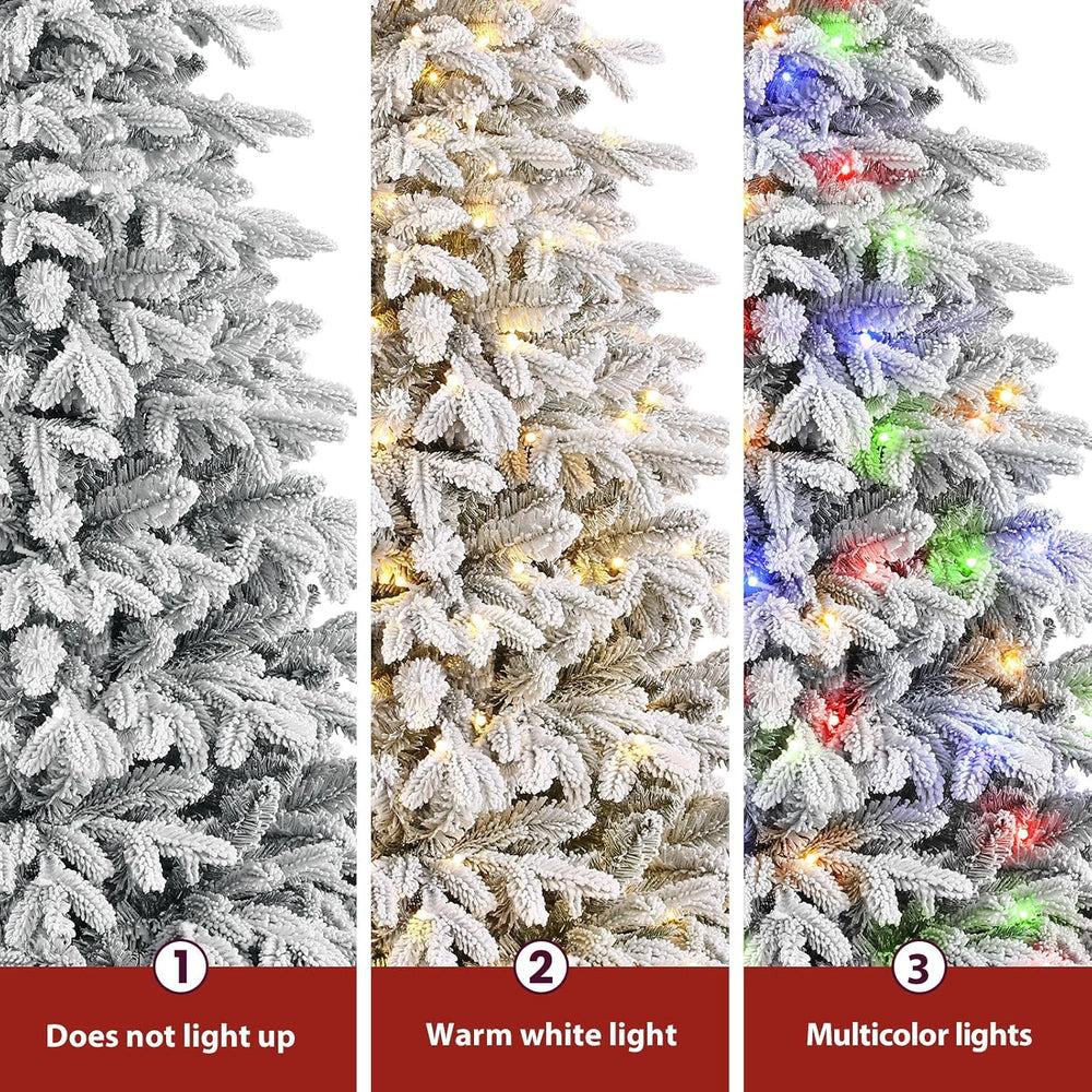 SHareconn Prelit Artificial Flocked Christmas Tree 5FT & Multi-Color Lights