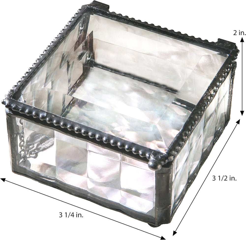 J Devlin Personalized Confirmation Glass Keepsake Box, Clear Cube