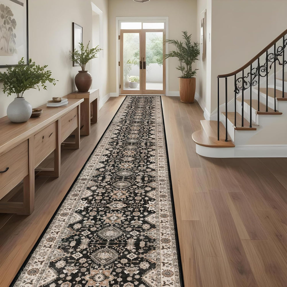 Long Hallway Runner Rug 3x25: Non Slip Runner Rugs with Rubber Backing Soft