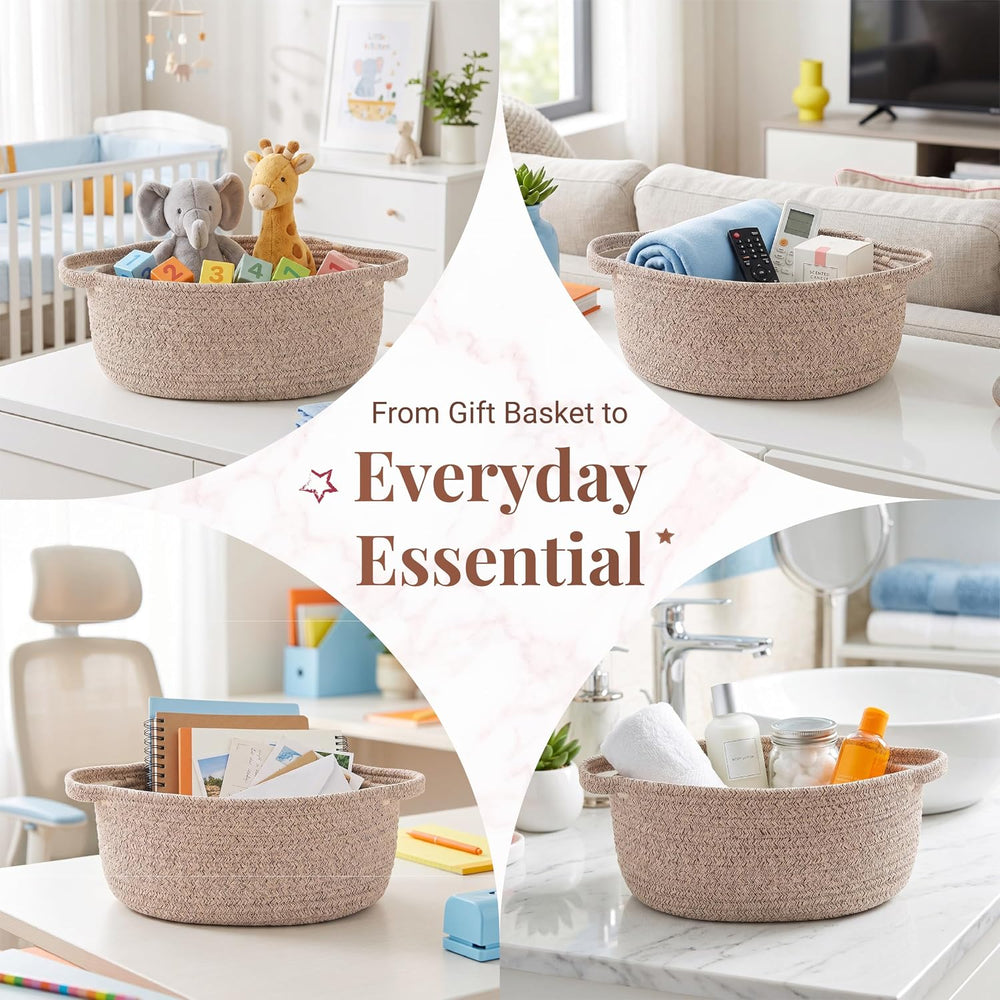 6 Pack Small Woven Gift Baskets Empty to Fill, Cute Gift Basket