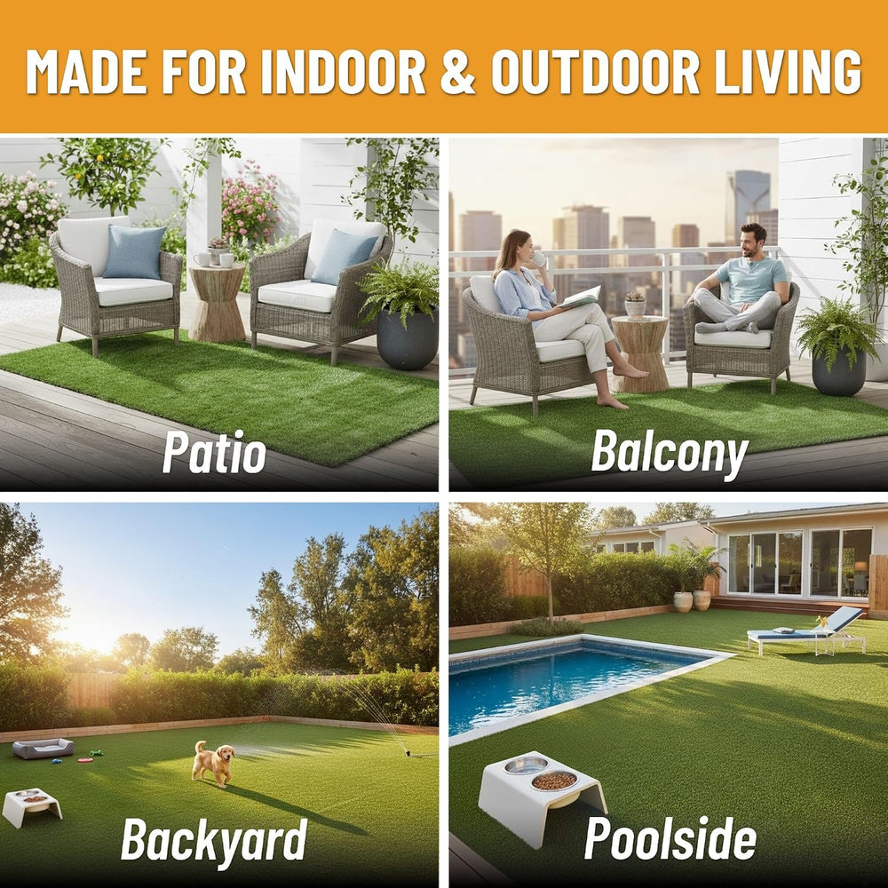 Ottomanson Artificial Grass Runner Natural 31" x 16'