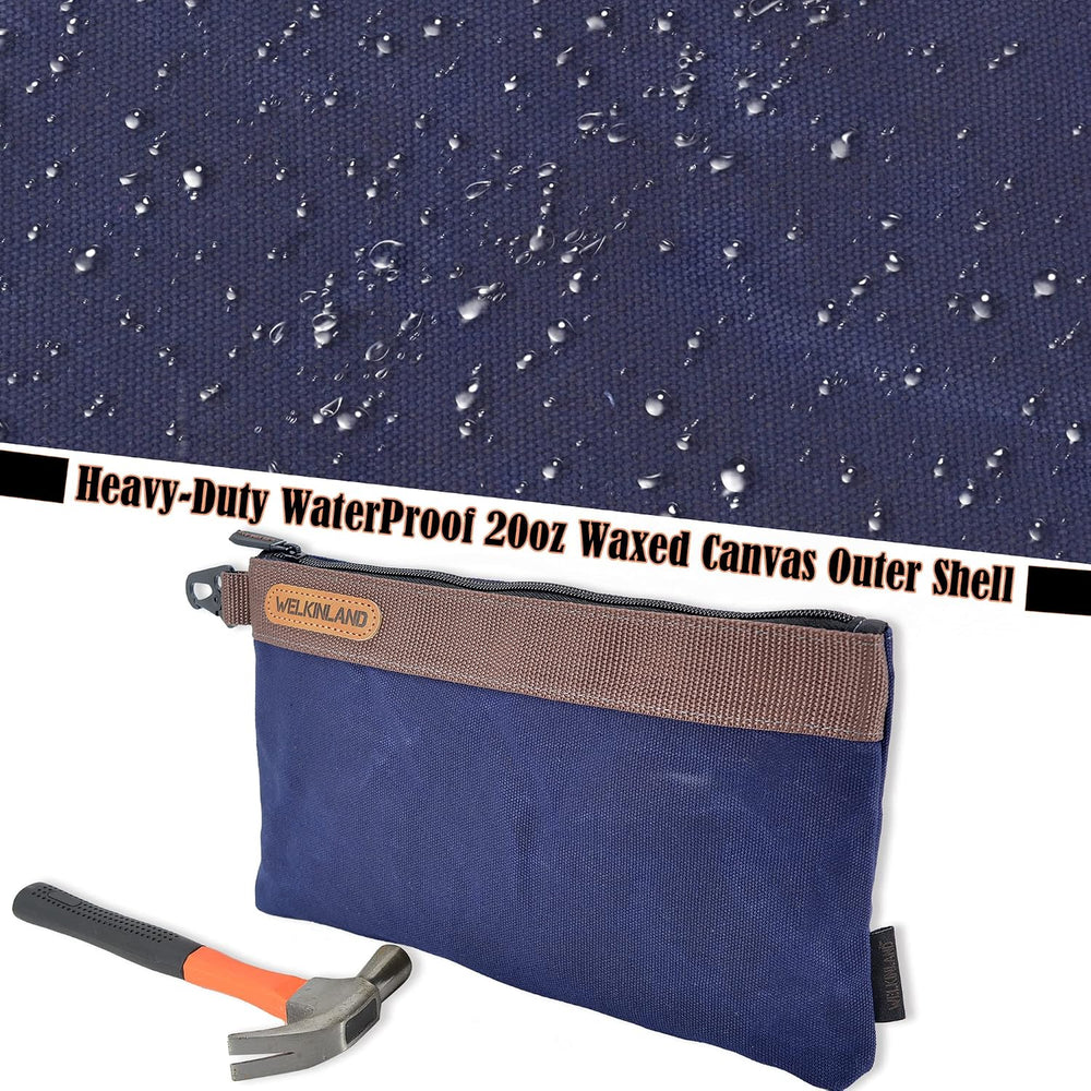 WELKINLAND Heavy-Duty Canvas Tool Pouch, 4PCS 12-Inch Zippered Tool Pouch