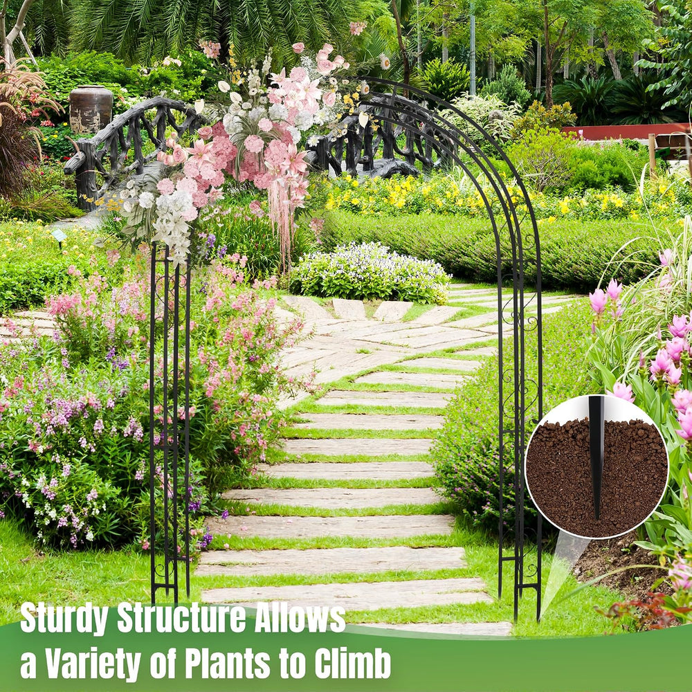 Garden Arbor Trellis 7FT, Heavy Duty Plant Climbing Archway