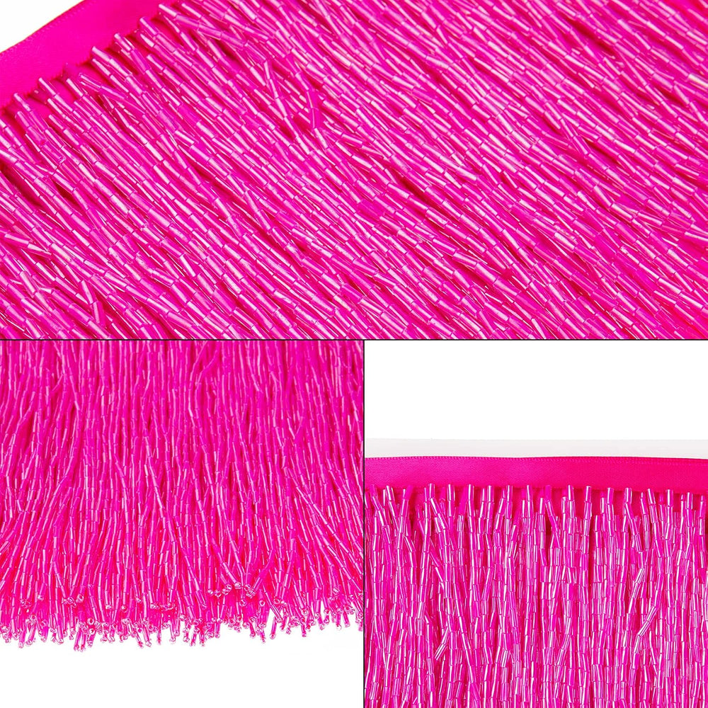 Beaded Fringe Trim,Ribbon Tassel Fringe Trim 6 Inch Wide 3 Yards Long for Cra...
