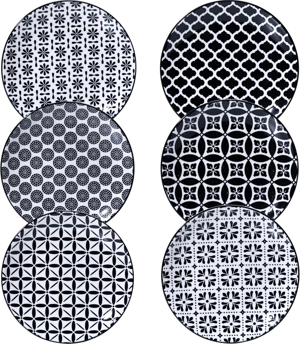 LEHAHA Ceramic 6'' Appetizer Plates Set of 6, Small Dessert/Salad Pla...