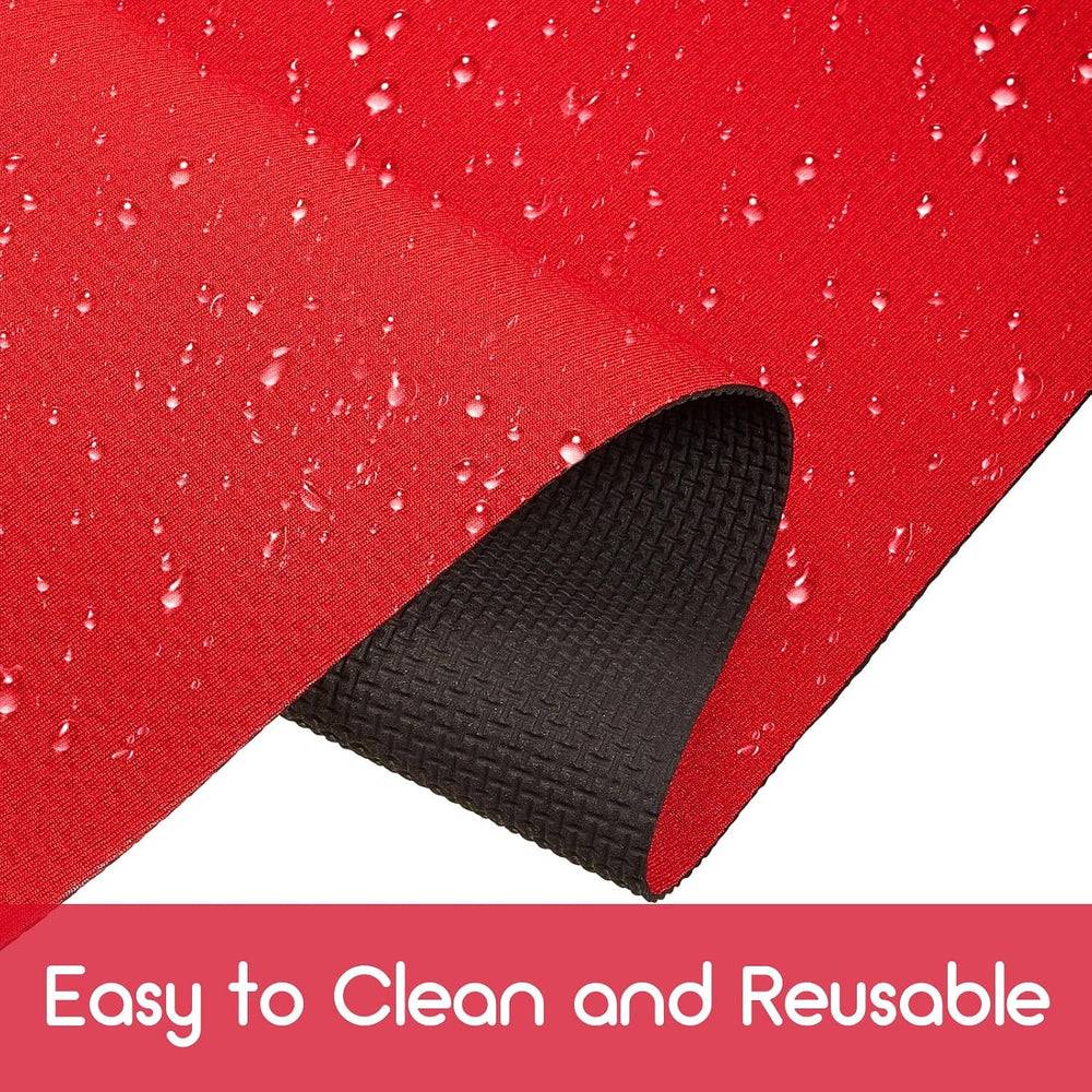 Boao 49 X 2.3 Ft Neoprene Carpet Runner Red, Non Slip Rubber Backed