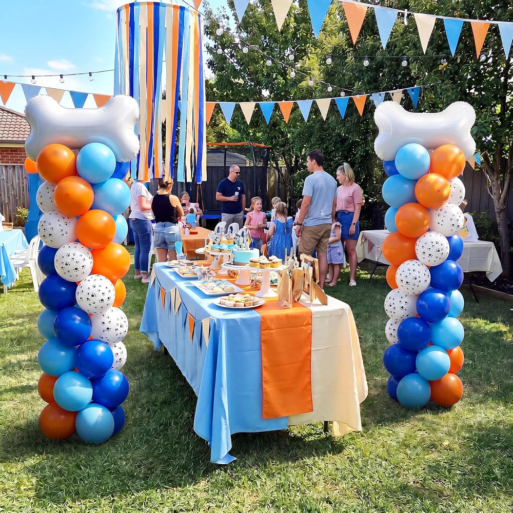 Jenaai 2 Set 163 Pcs Blue Dog Birthday Party Balloon Column Stand Kit