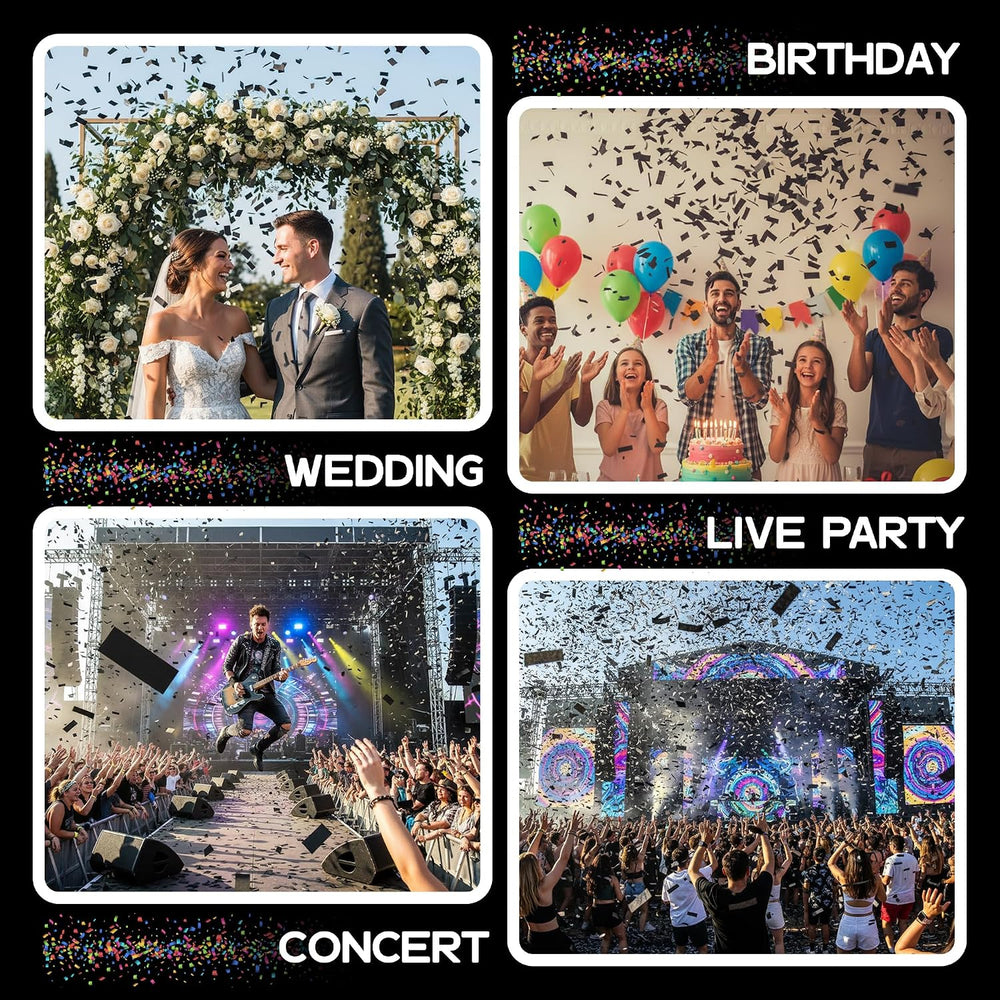 Ultimate Confetti - Rectangular Black Tissue Paper Confetti - 20 lb