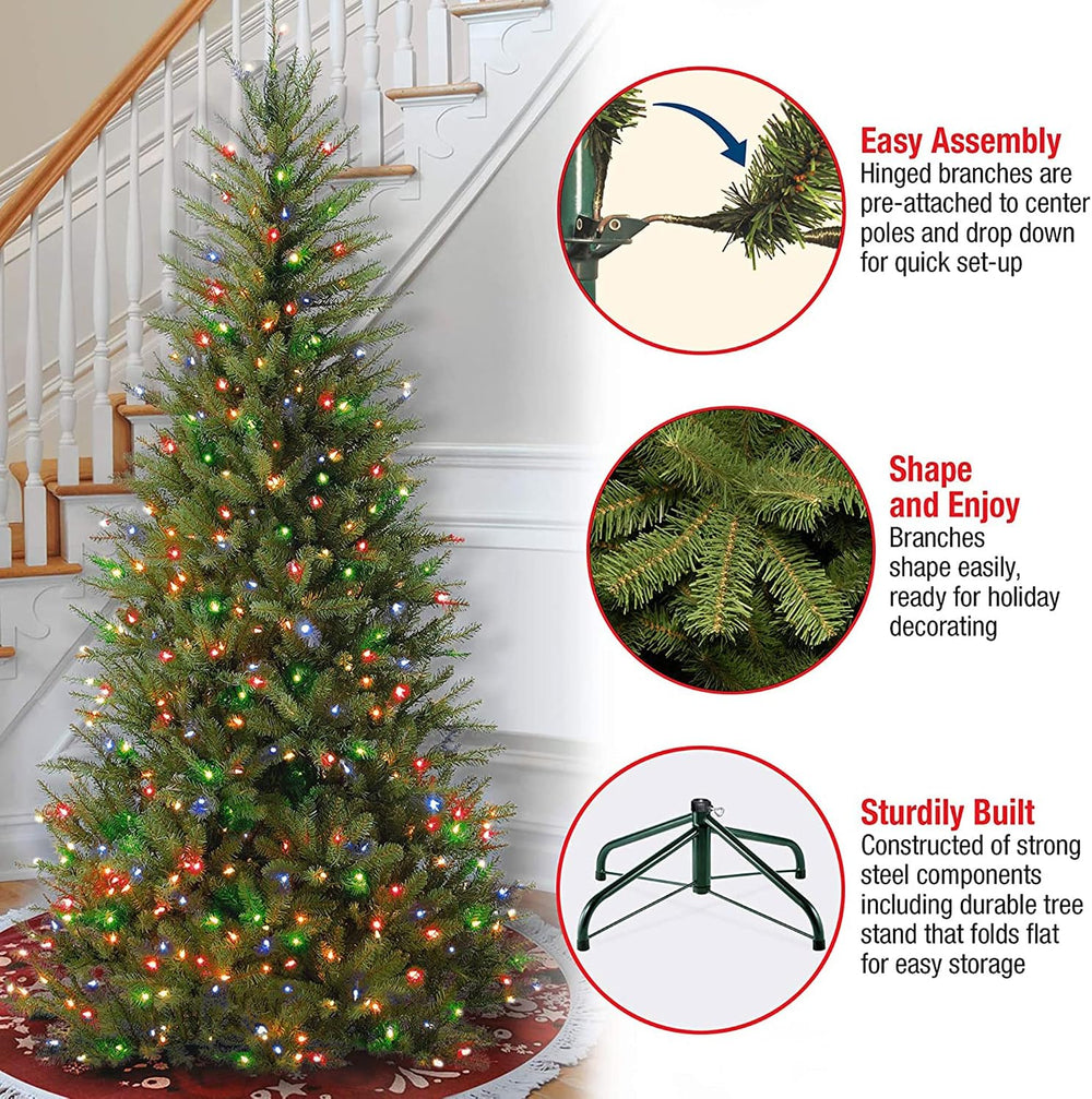 National Tree Company 6.5ft Pre-Lit Dunhill Fir Slim Christmas Tree