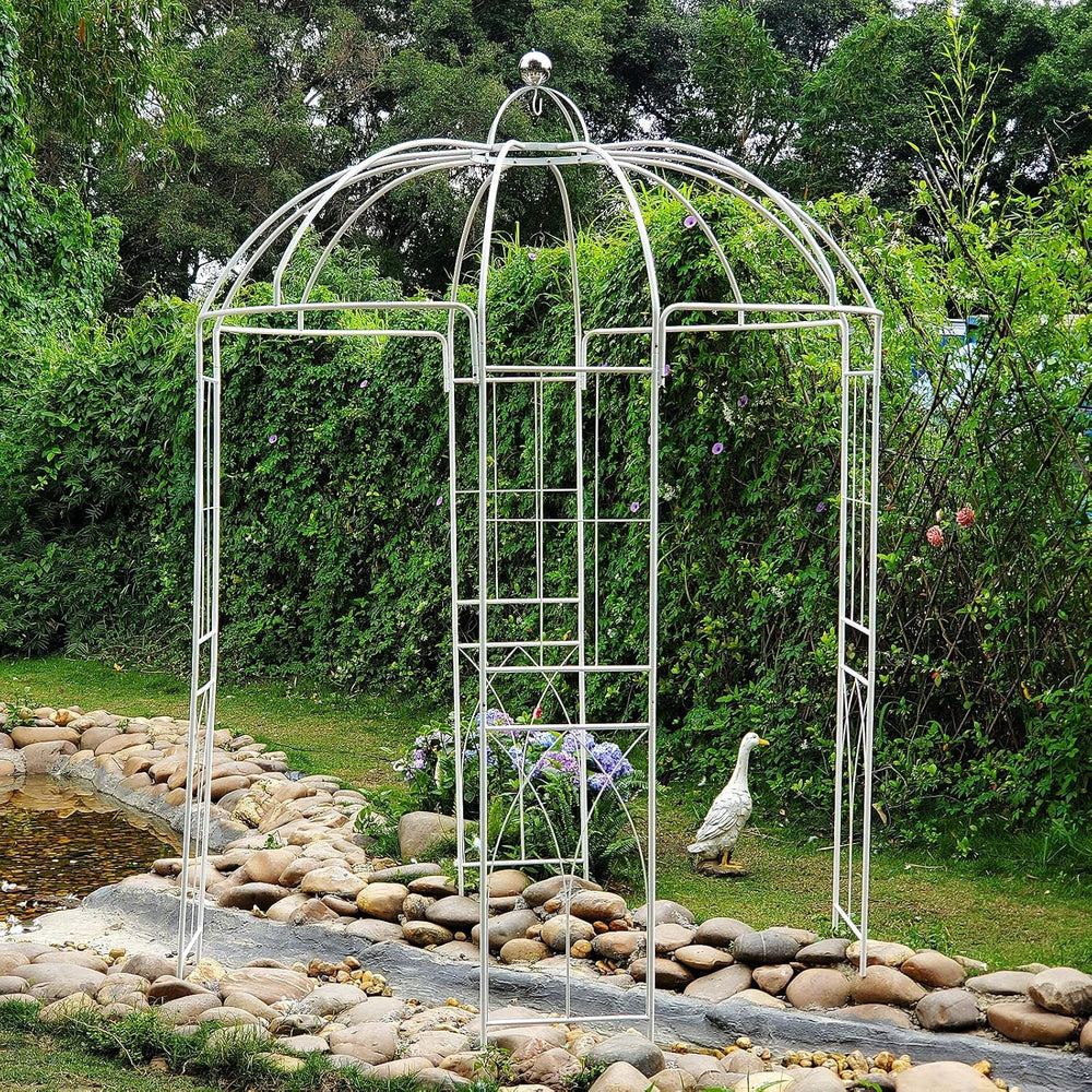 Birdcage Shape Garden Arches Arbors,9' High x 6.8' Wide,Metal Gazebo ...