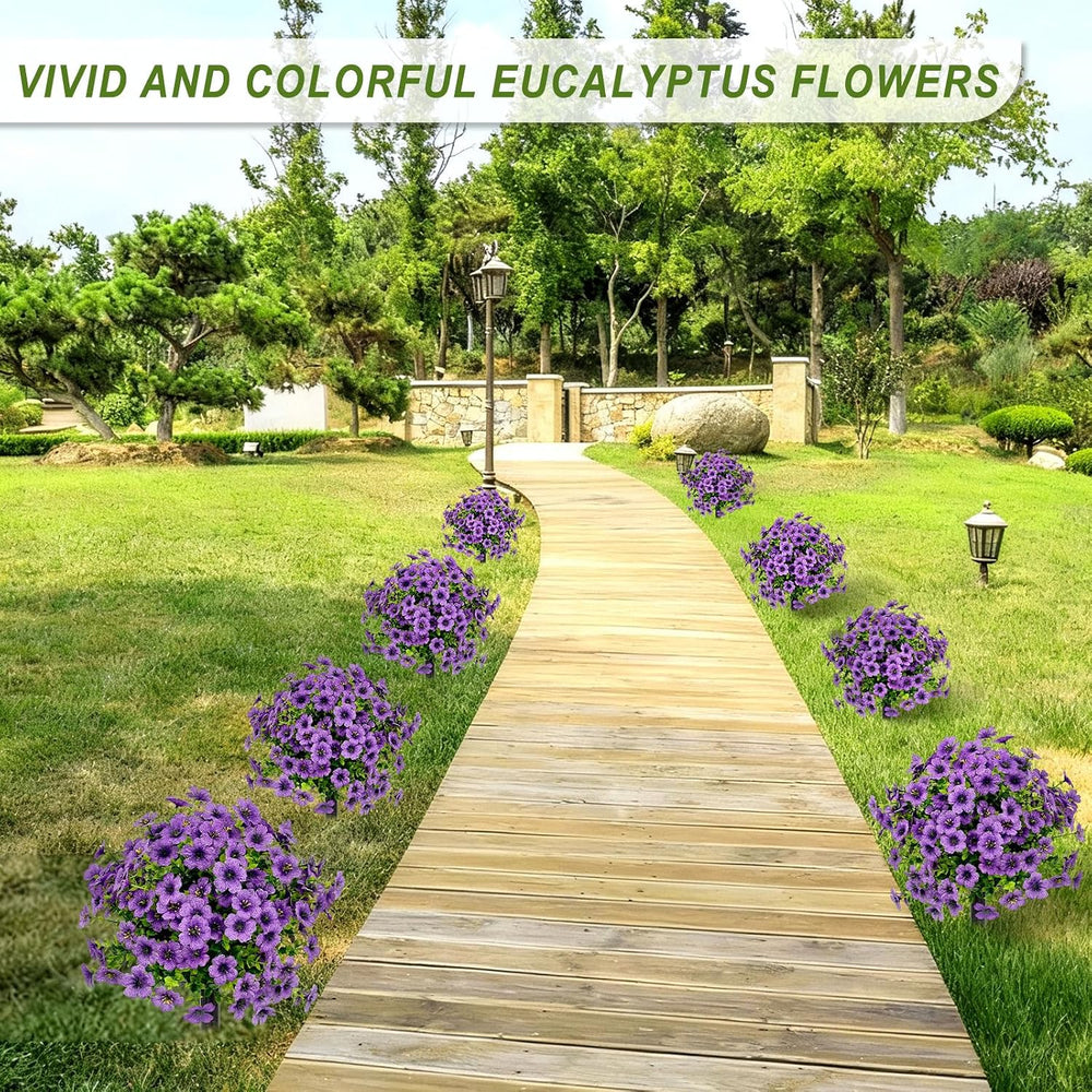 2 Pack Artificial Flowers for Outdoor, Fake Bushes and Shrubs 21''