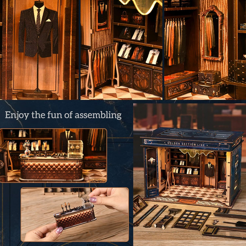 ISSEVE Book Nook Kit, Miniature Dollhouse Booknook Kit Bookshelf Decoration