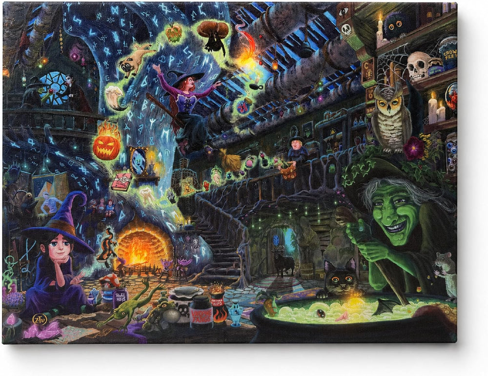 Zac Kinkade Coven Cottage LED Fiber Optic Canvas Wall Art, 16x12