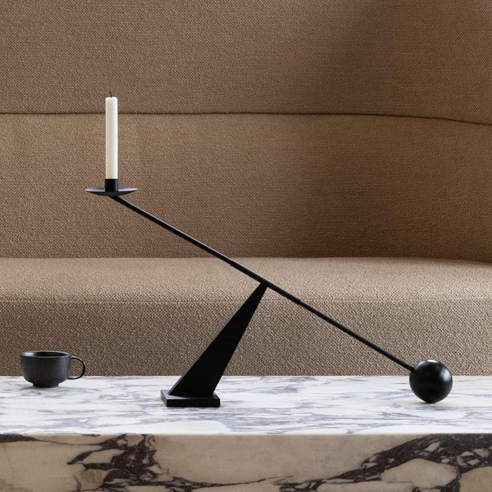 Modern Metal Black Taper Candle Holder,Decorative Candle Stand 19''