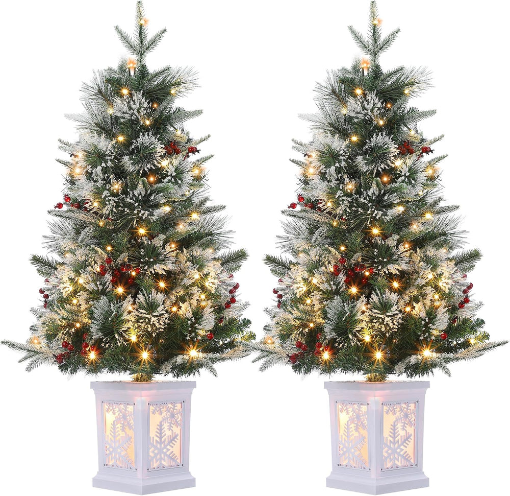 GAOMON 2Set 3FT Prelit Christmas Tree, Artificial Tree with Lighting Base