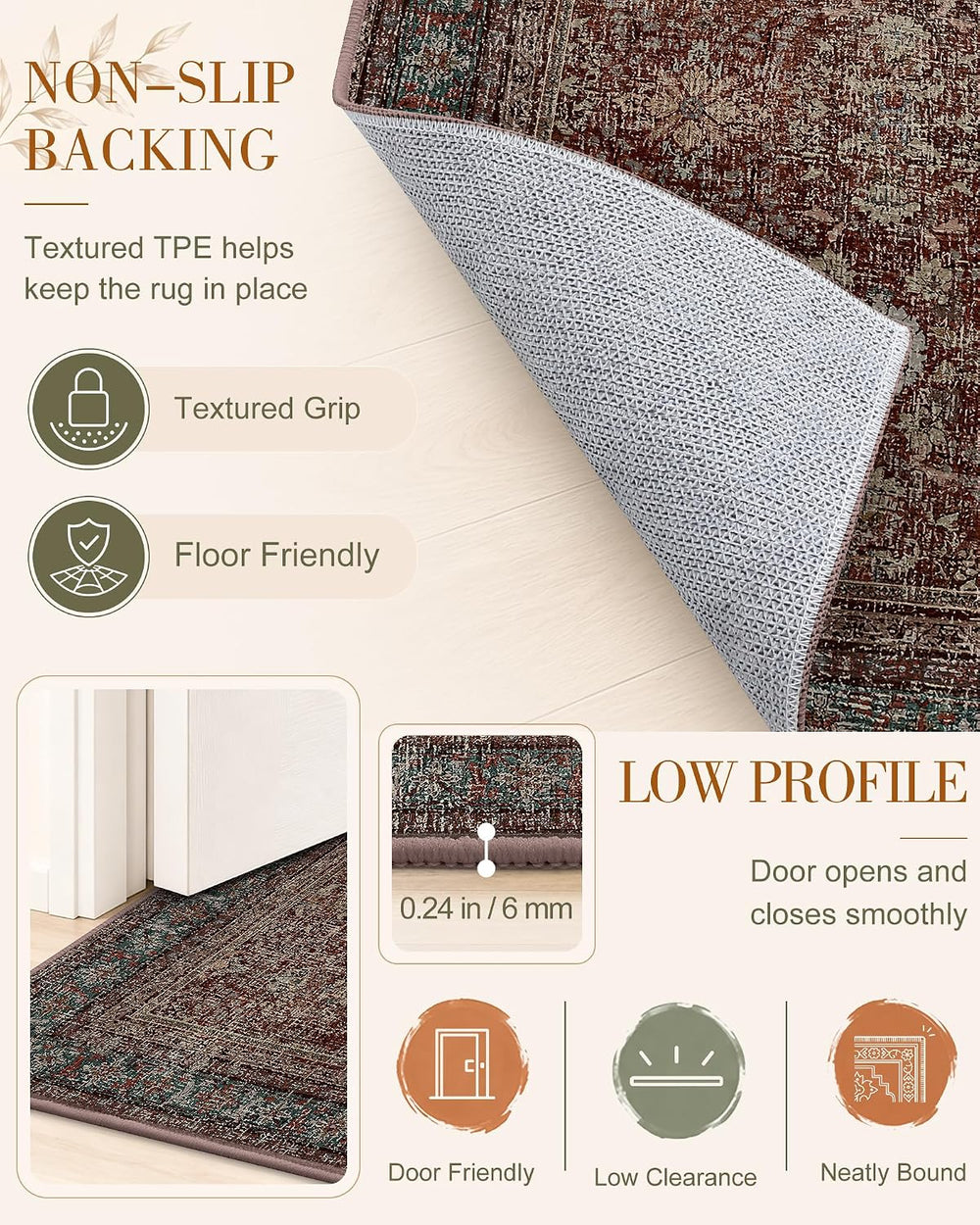 OLANLY 2'6"x14' Washable Runner Rug, Non Slip Carpet for Hallway...