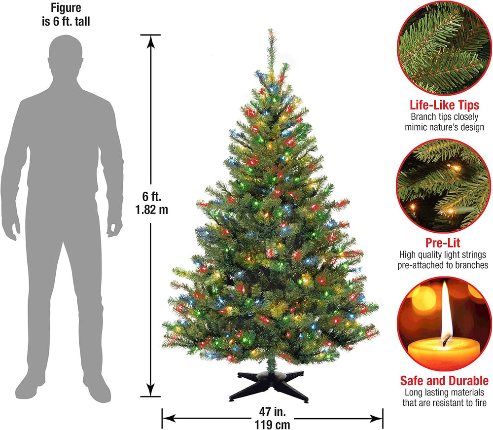 National Tree Company 6ft Pre-Lit Kincaid Spruce Artificial Christmas Tree