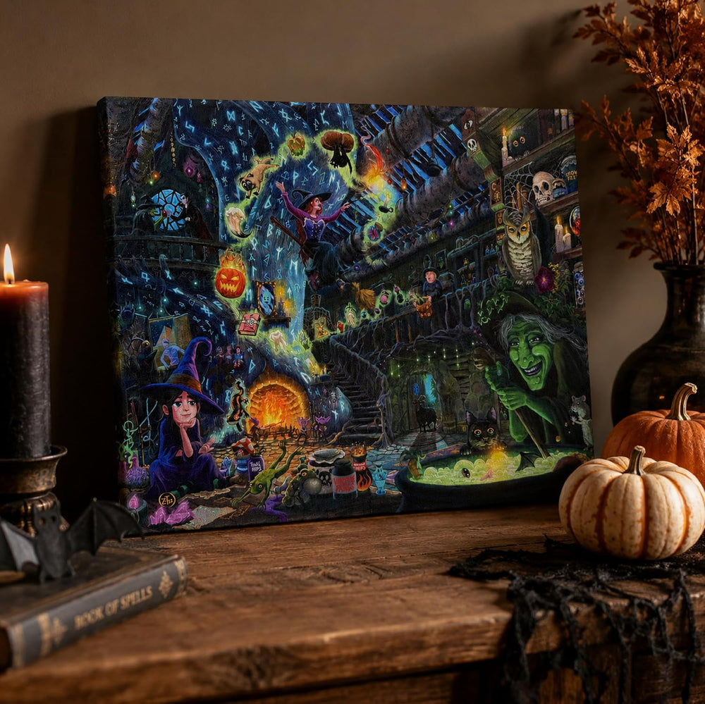 Zac Kinkade Coven Cottage LED Fiber Optic Canvas Wall Art, 16x12