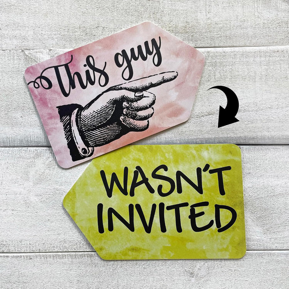 Plastic Photo Booth Prop Signs - Set of 10 Phrases - PARTY Mix