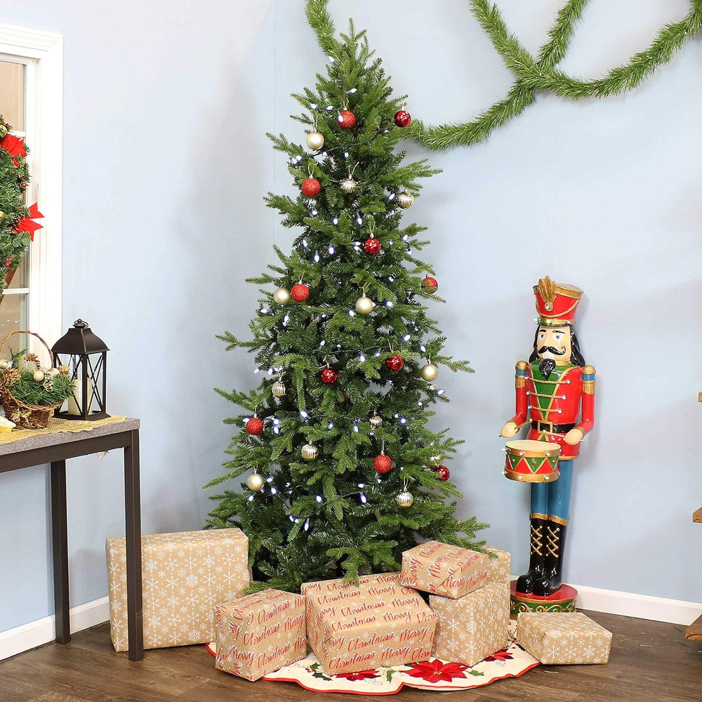Sunnydaze 7 ft Stately & Slim Unlit Artificial Christmas Tree, Green