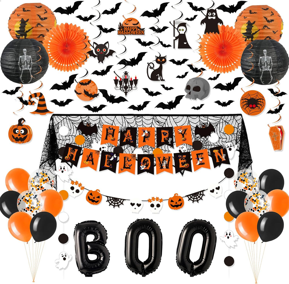 Halloween Party Decoration, 101Pcs Scary Halloween Indoor Decoration with Hap...