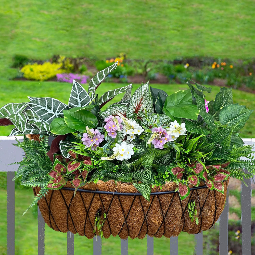 20Pcs Artificial Plants Outdoor Fake Greenery & Flowers Faux Plastic Bush...