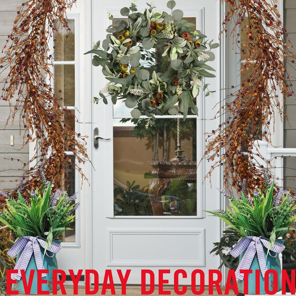 Artificial Fall Pip Berry Garland - 5ft Rustic Autumn Decorations for Mantel,...