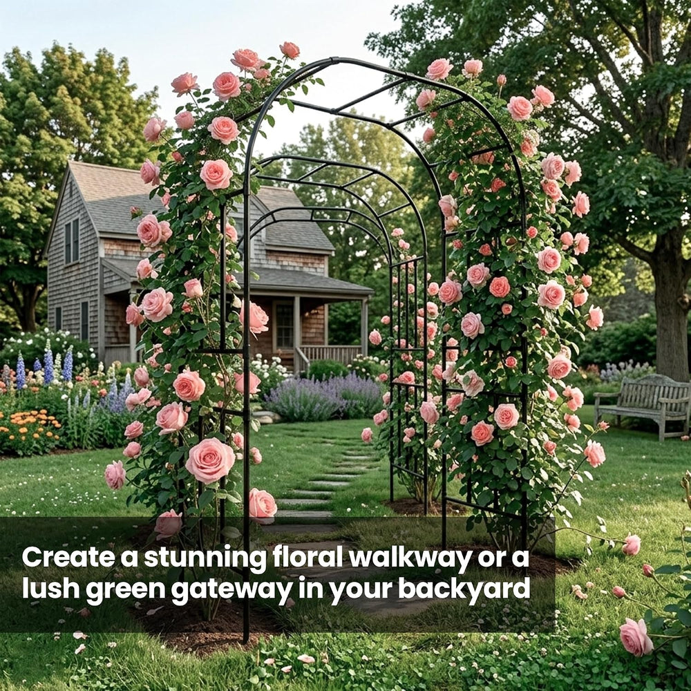 Extra Heavy Duty Garden Arch Trellis, 59.1 x 94.8 in, 1-Inch Poles
