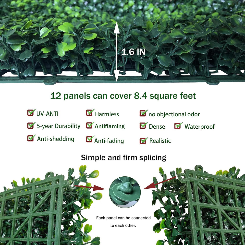 ODTORY Artificial Grass Wall Greenery Backdrop, 10X10 in 12P (8.4 sqft)